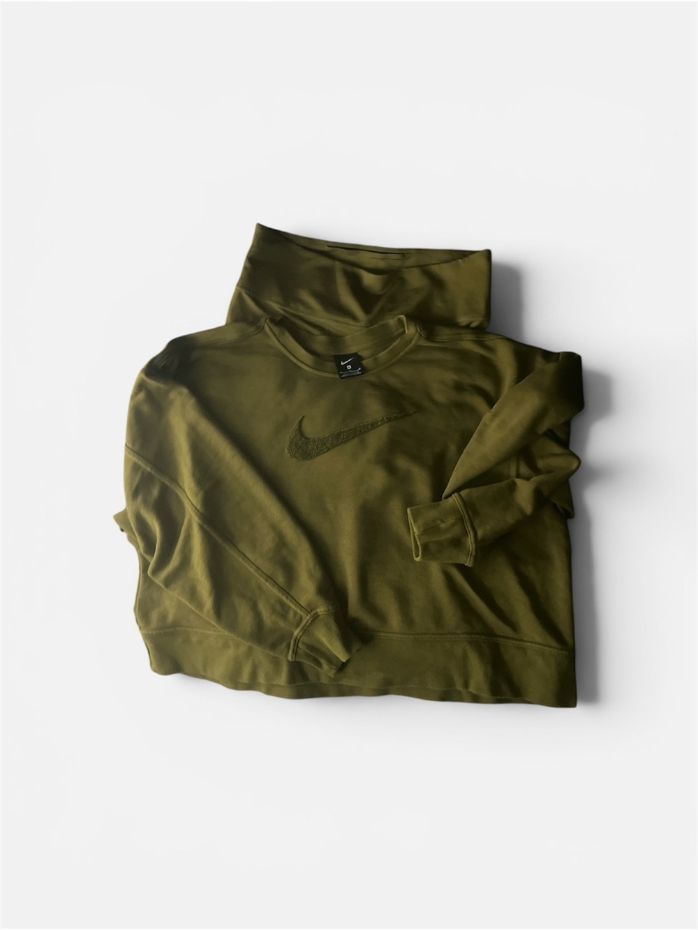 Nike Olive Green Embroidered Swoosh Sweatshirt